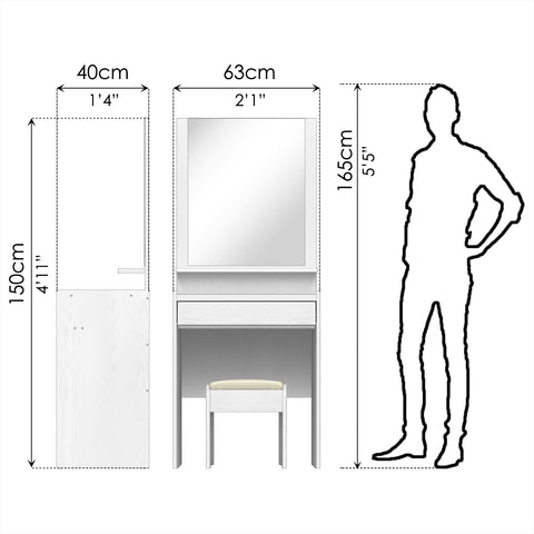 Bedroom Set + Mattress (4 PCs)