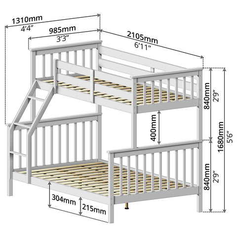 Bunk Bed (Single + Double)