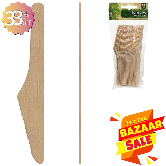 24-Pcs Wooden Knife (6.5