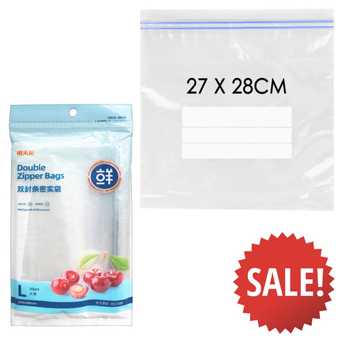 PC Extra Large Heavy-Duty Double Zipper Freezer Bags