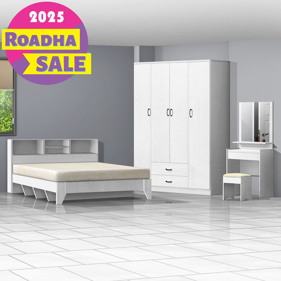 Bedroom Set + Mattress (4 PCs)