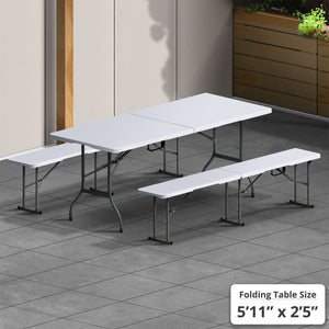 Folding Table with 2 Benches