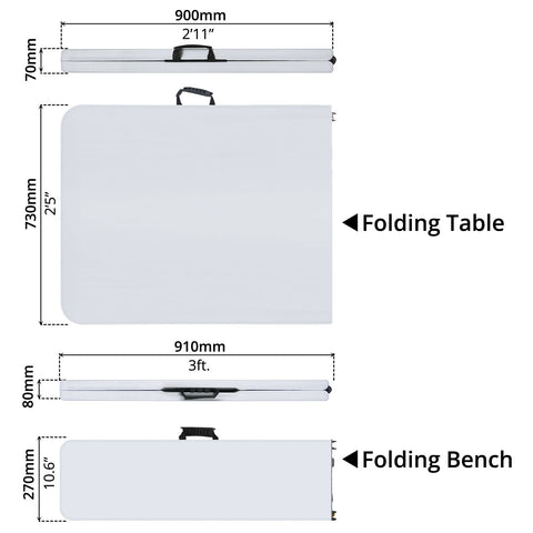 Folding Table with 2 Benches