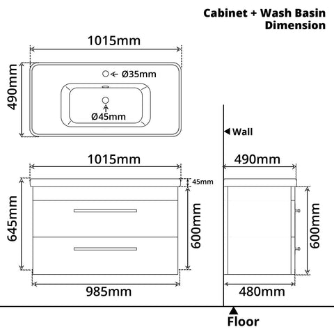 Bathroom Vanity Set (2 PCs)