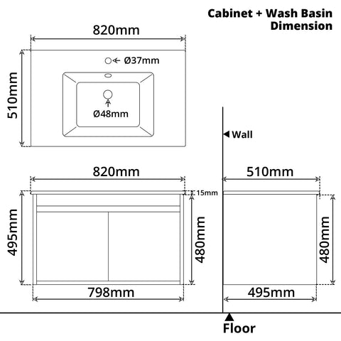 Bathroom Vanity Set (3 PCs)