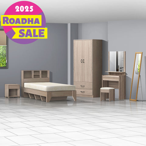 Bedroom Set + Mattress (6 PCs)