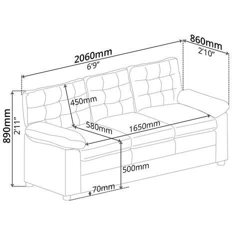 Sofa Set (3 PCs)