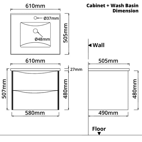 Bathroom Vanity Set (2 PCs)